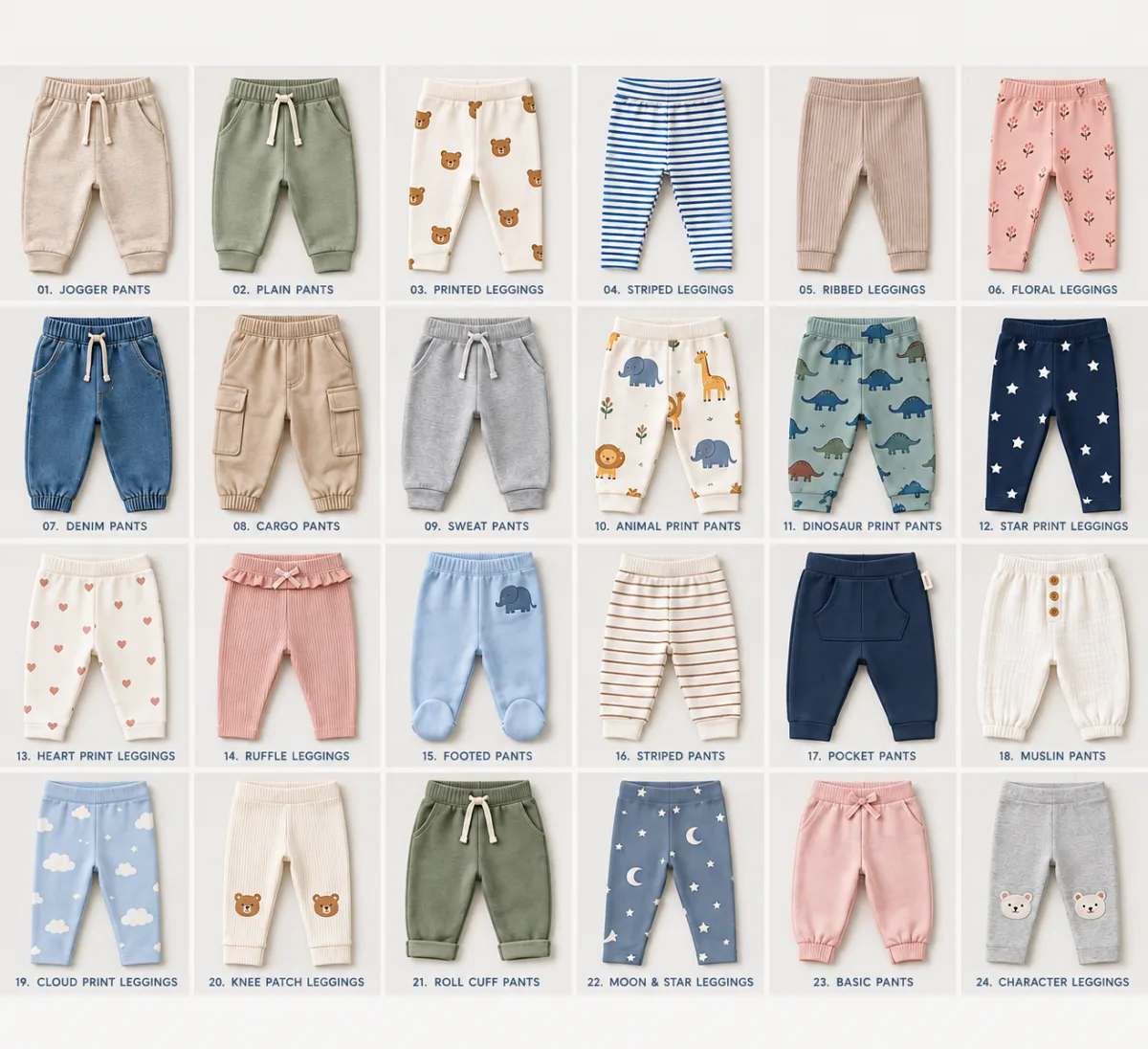 Baby pants and leggings collection