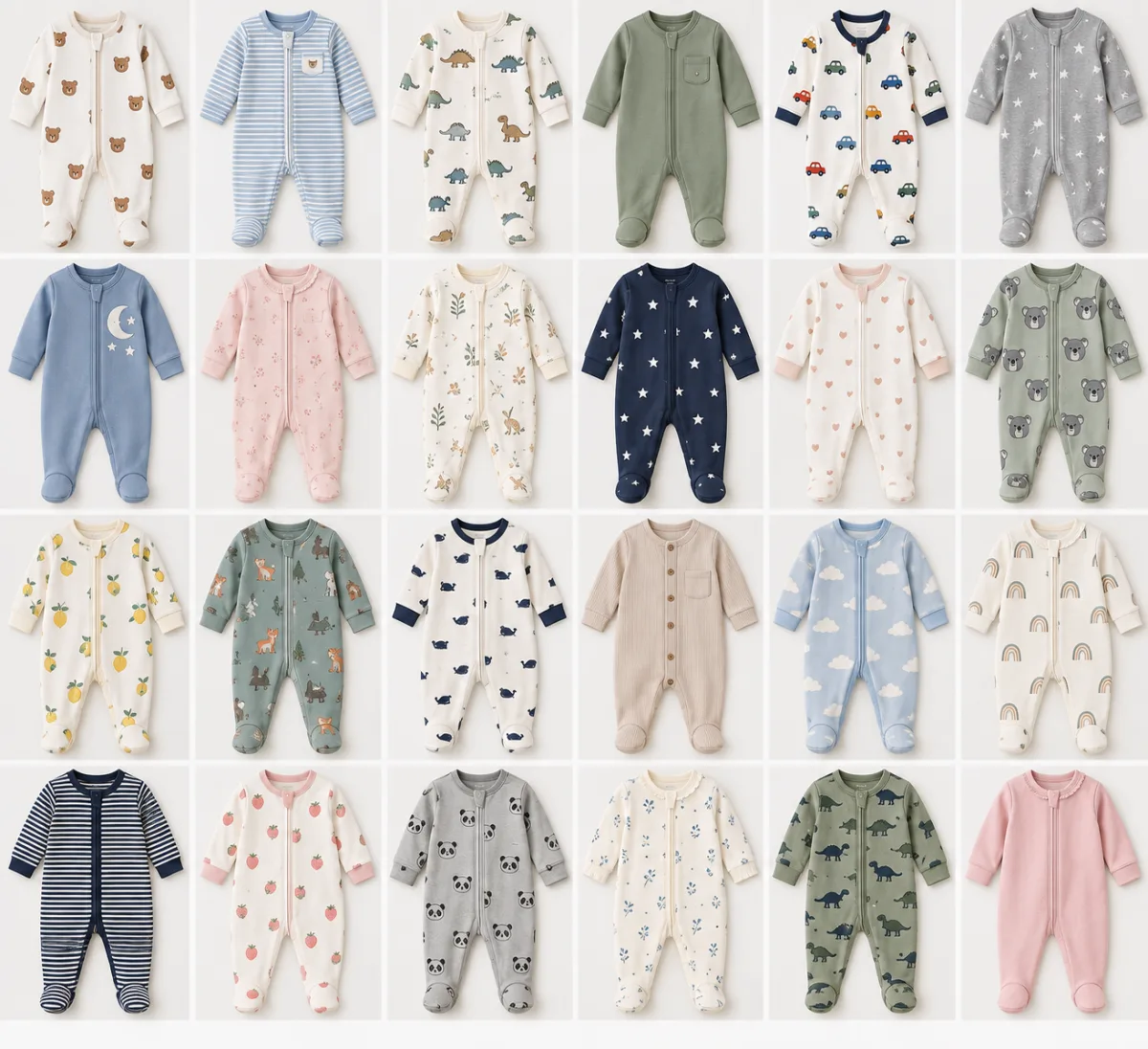 Baby sleepers and footed pajama collection