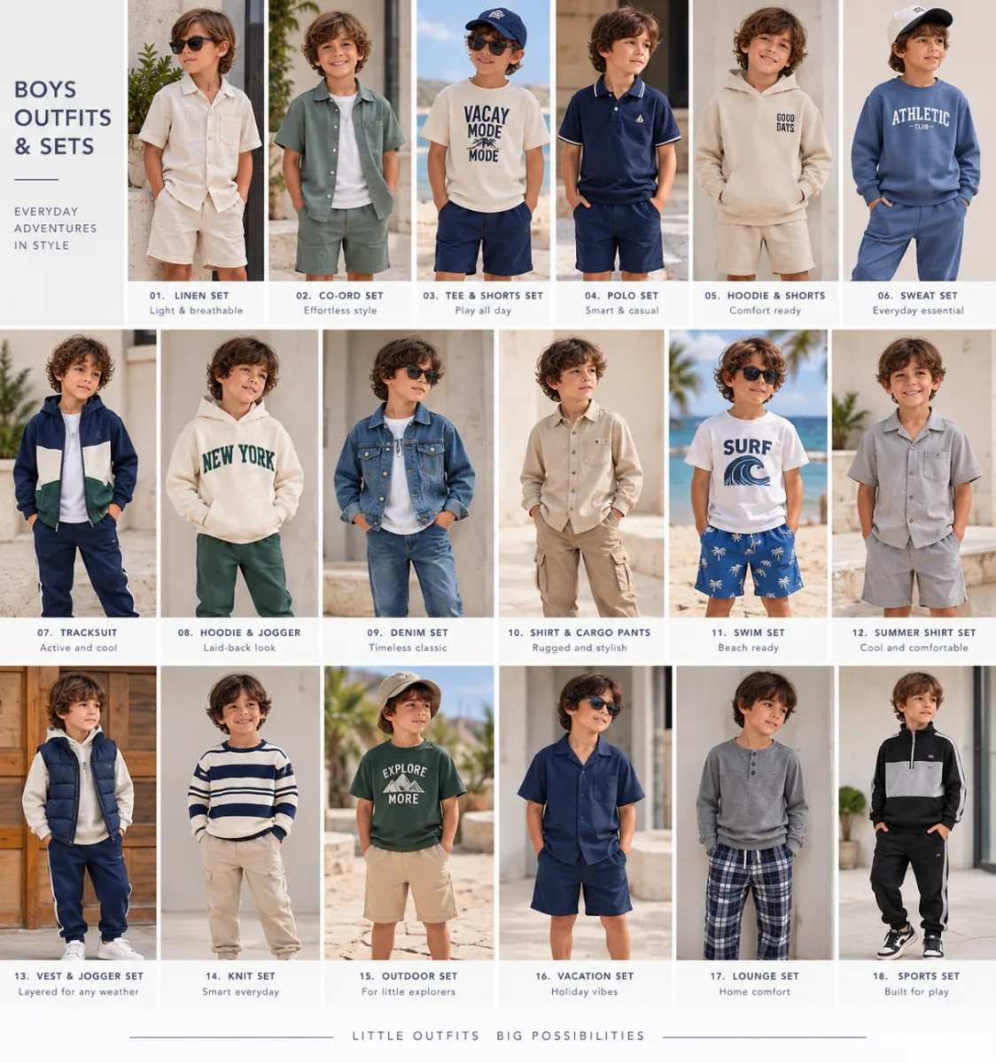 Boys' outfits and matching sets
