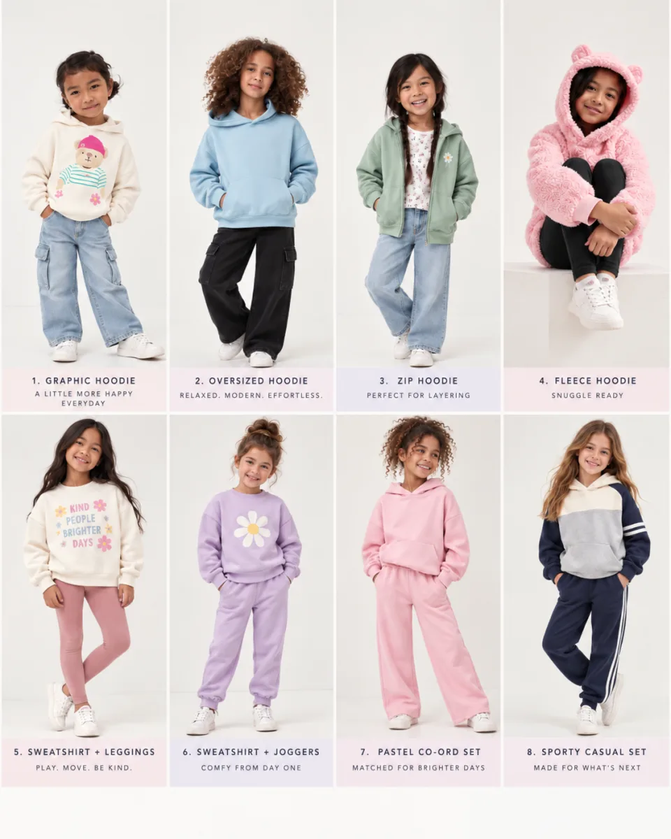 Girls' hoodies and sweatshirt collection