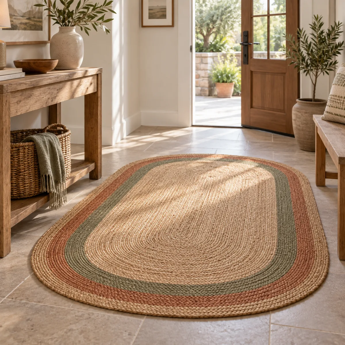 Natural jute rug style four