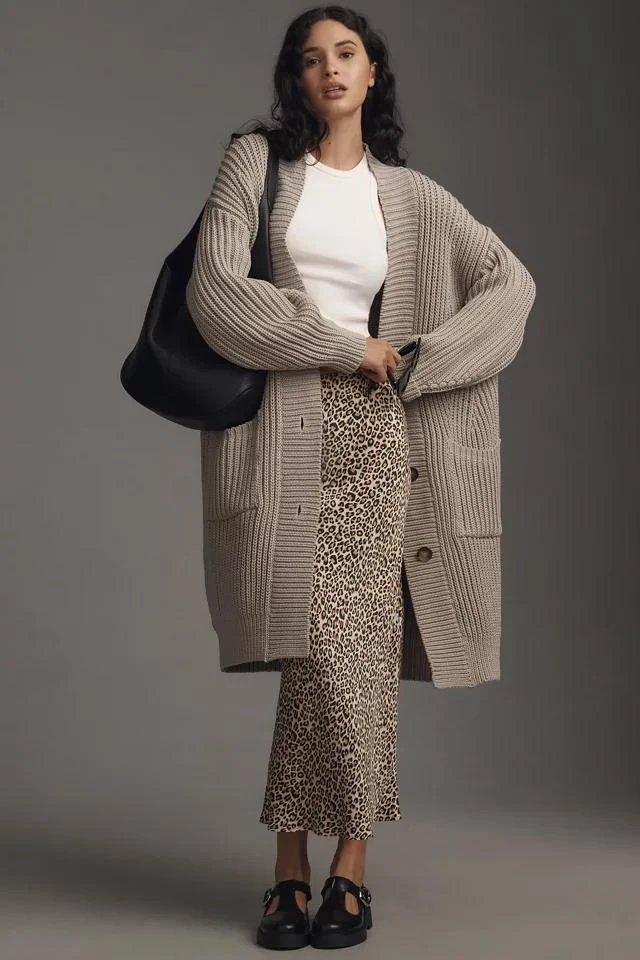 Ladies grey longline cardigan