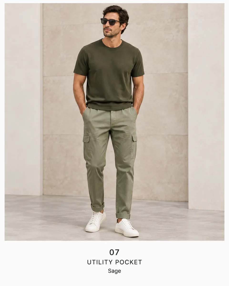 Men's olive utility chinos
