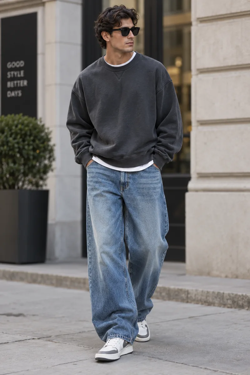 Men's relaxed blue jeans