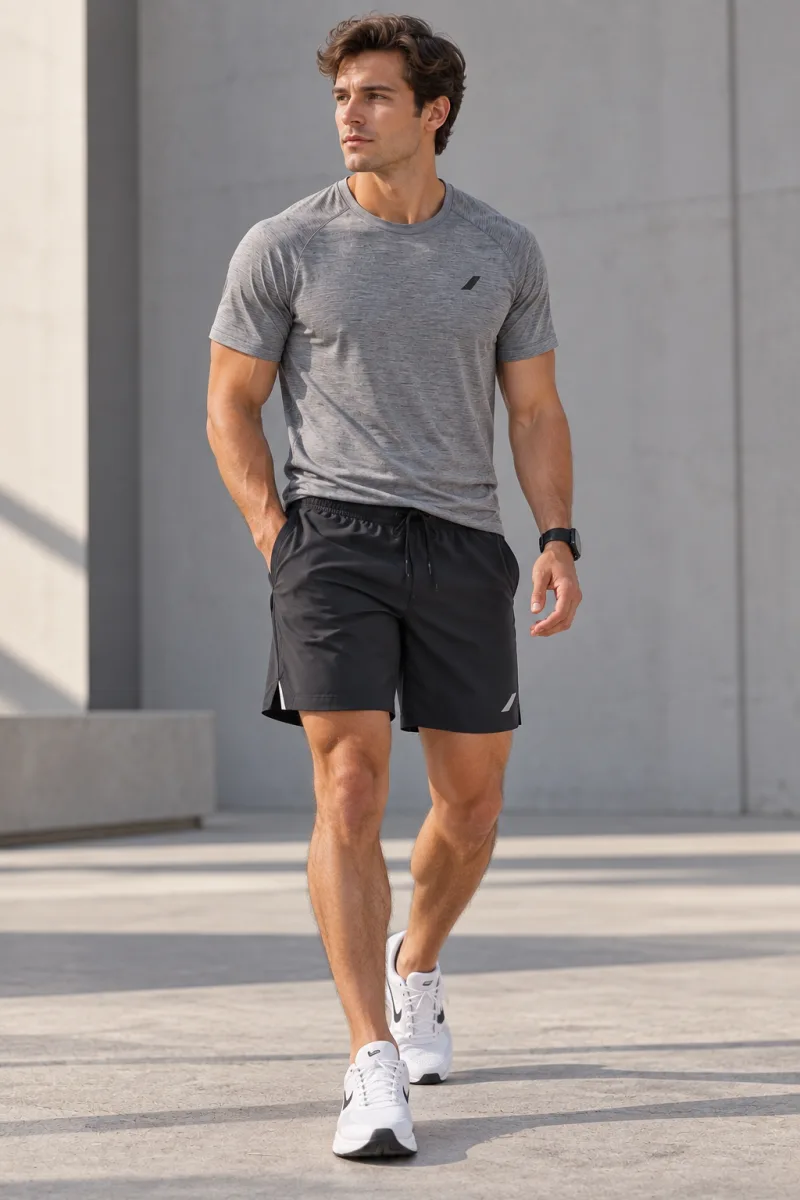 Men's charcoal performance shorts