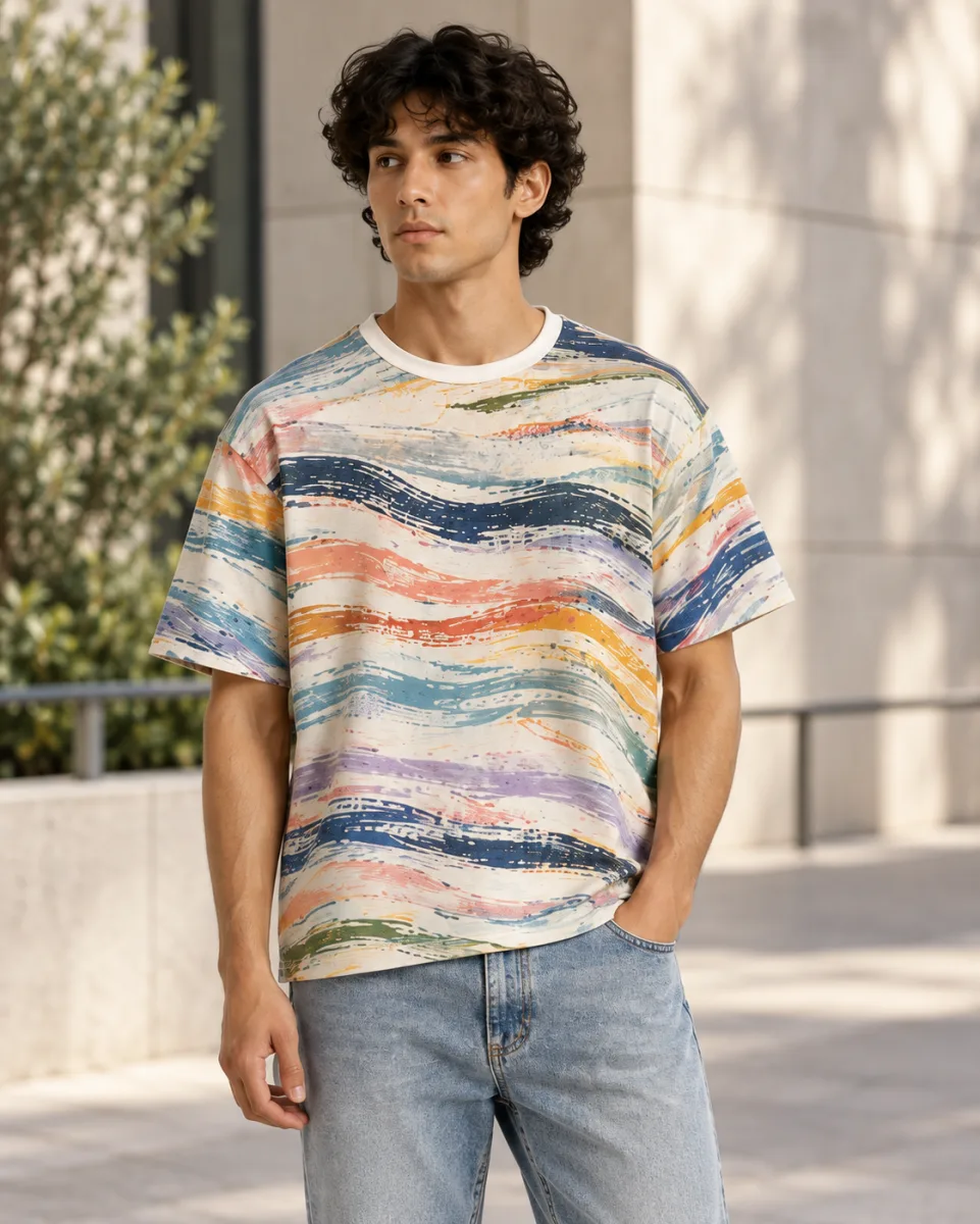 Men's striped relaxed T-shirt